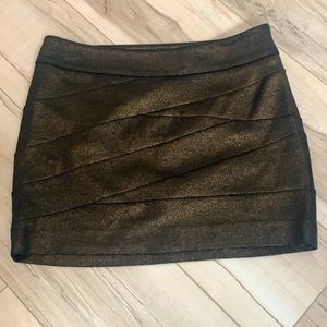 Gold Foil Mini Skirt 🔅🖤